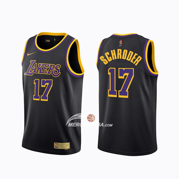 Maglia Los Angeles Lakers Dennis Schroder Earned 2020-21 Nero